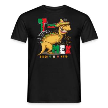 Tacosaurus T Rex Taco Cinco De Mayo Dinosaur - Men's T-Shirt - black - Front - AI Model Male 178 light (178cm)