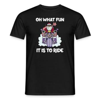 Biker Santa Motorrad Frohe Weihnachtsfeiertage - Männer T-Shirt - Schwarz - Vorne - AI Model Male 178 light (178cm)