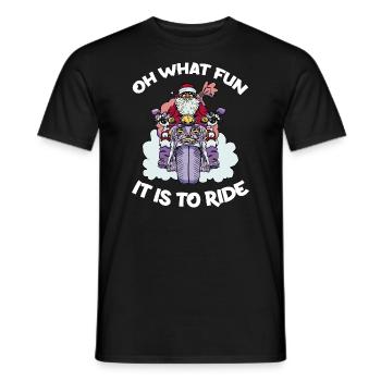 Biker Santa Motorrad Frohe Weihnachtsfeiertage - Männer T-Shirt - Schwarz - Vorne - AI Model Male 178 light (178cm)