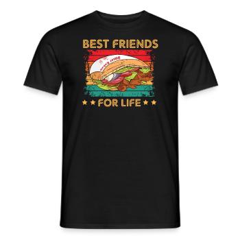 Doner kebab Best Friends for Life - Men's T-Shirt - black - Front - AI Model Male 178 light (178cm)