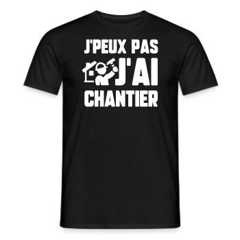 J’peux pas j’ai chantier - T-shirt homme - noir - Devant - AI Model Male 178 light (178cm)