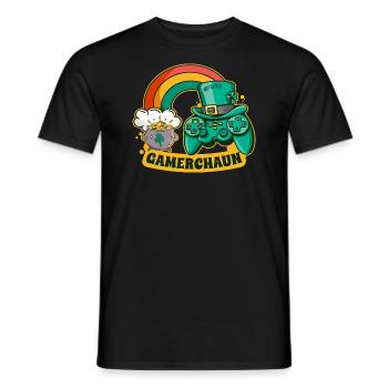 Gamerchaun St Patricks Day 2023 Gamer Shenanigan - T-shirt homme - noir - Devant - AI Model Male 178 light (178cm)