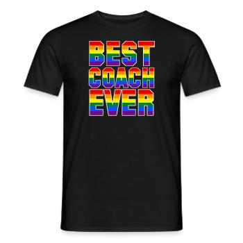 MEILLEUR ENTRAÎNEUR DE TOUS LES TEMPS - GAY PRIDE - LGBT - ARC-EN-CIEL - T-shirt homme - noir - Devant - AI Model Male 178 light (178cm)