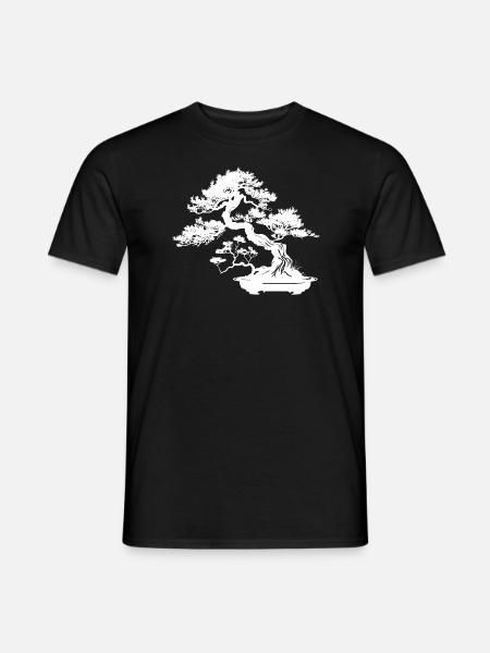 Bonsai Baum Silhouette - Männer T-Shirt - Schwarz