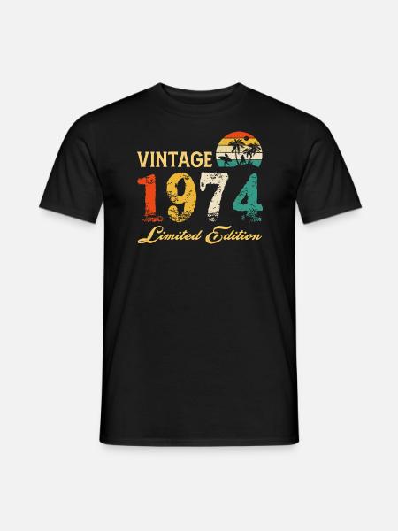 Vintage 1974 Limited Edition Made In 1974 Birthday - Men's T-Shirt - black