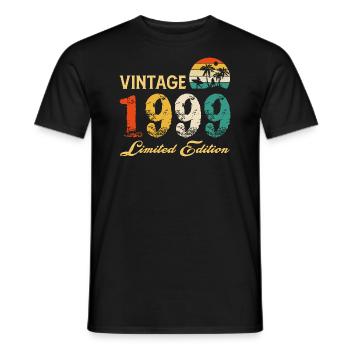 Vintage 1999 Limited Edition Made In 1999 Birthday - Men's T-Shirt - black - Front - AI Model Male 178 light (178cm)