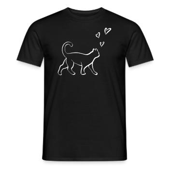 Katze - Männer T-Shirt - Schwarz - Vorne - AI Model Male 178 light (178cm)