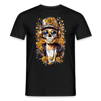 Crâne de sucre doré - T-shirt homme - noir - Devant - AI Model Male 178 light (178cm)