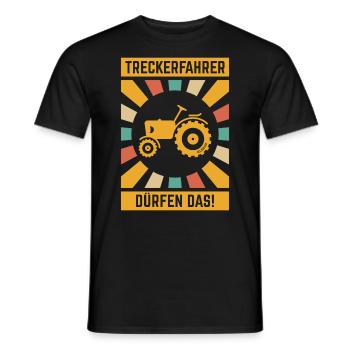 Treckerfahrer Dürfen Das! (Trecker Traktor V6 4C) - Männer T-Shirt - Schwarz - Vorne - AI Model Male 178 light (178cm)
