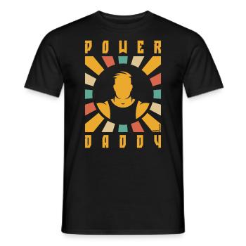 Power Daddy (Papa / Vater / Strahlen / 4C) - Männer T-Shirt - Schwarz - Vorne - AI Model Male 178 light (178cm)