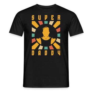 Super Daddy (Papa / Vater / Strahlen / 4C) - Männer T-Shirt - Schwarz - Vorne - AI Model Male 178 light (178cm)