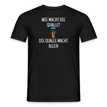 Wie macht die Qualle? Die Qualle macht alle! - Männer T-Shirt - Schwarz - Vorne - AI Model Male 178 light (178cm)