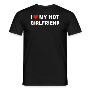 Ich liebe meine heiße Freundin - Herz Valentinstag - Männer T-Shirt - Schwarz - Vorne - AI Model Male 178 light (178cm)