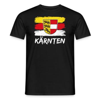 Carinthia Austria Flag Coat of Arms Lion - Men's T-Shirt - black - Front - AI Model Male 178 light (178cm)