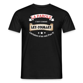 Speech is like balls - Men's T-Shirt - black - Front - AI Model Male 178 light (178cm)