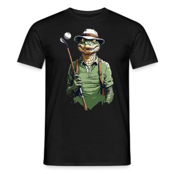 Krokodil Golfer Golfspieler Streetwear Design - Männer T-Shirt - Schwarz - Vorne - AI Model Male 178 light (178cm)