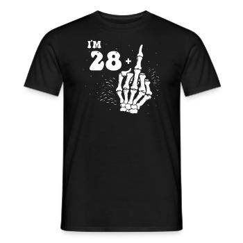 Ich bin 28 plus Mittelfinger - 29. Geburtstag - Männer T-Shirt - Schwarz - Vorne - AI Model Male 178 light (178cm)