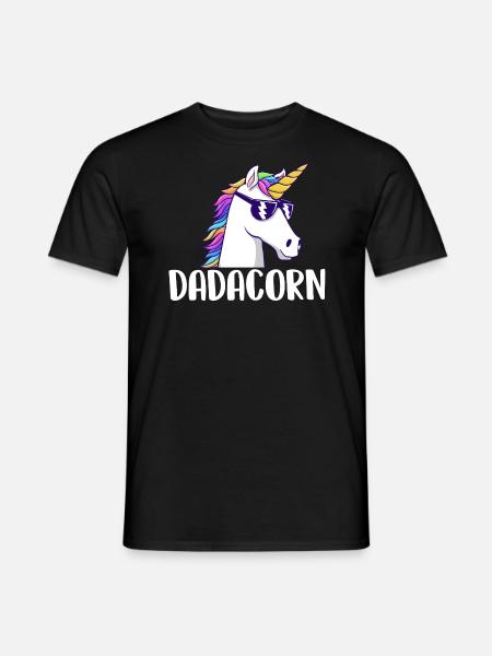 Dadacorn - Magisches mystisches Regenbogen-Einhorn - Mænd T-shirt - sort