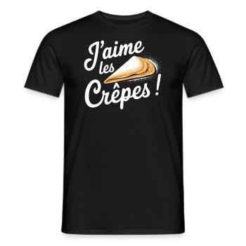J'aime les crêpes - T-shirt homme - noir - Devant - AI Model Male 178 light (178cm)