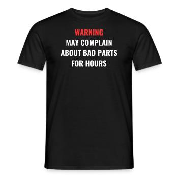 Warning Funny Mechanic Quote | Funny Car Mechanic - Men's T-Shirt - black - Front - AI Model Male 178 light (178cm)