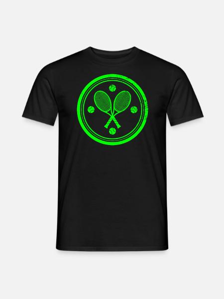 Tennis Hoodie T-Shirt Balles et Raquettes - T-shirt homme - noir