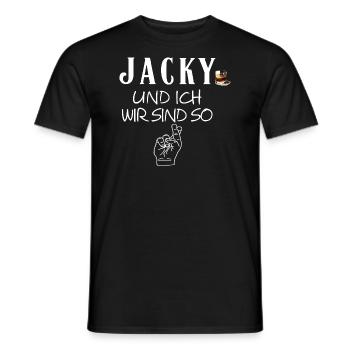 Jacky und ich wir sind so Whisky Fan Geschenkidee - Männer T-Shirt - Schwarz - Vorne - AI Model Male 178 light (178cm)