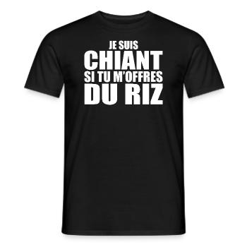 Homme qui adore : Riz. Design Drôle Humour Sushi - T-shirt homme - noir - Devant - AI Model Male 178 light (178cm)