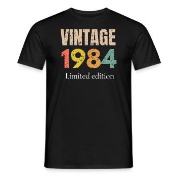 Vintage 1984 Limited Edition - Anniversary - Men's T-Shirt - black - Front - AI Model Male 178 light (178cm)
