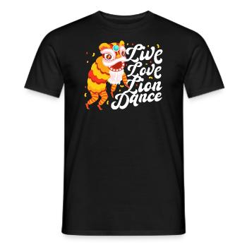 Live Love Danse du Lion Nouvel An Chinois Danseuse Lion - T-shirt homme - noir - Devant - AI Model Male 178 light (178cm)