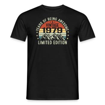 Gift to Celebrate Your Birth Year 1979 - Men's T-Shirt - black - Front - AI Model Male 178 light (178cm)