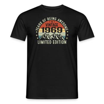 Gift to Celebrate Your Birth Year 1969 - Men's T-Shirt - black - Front - AI Model Male 178 light (178cm)