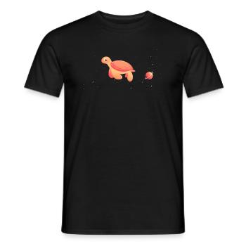 turtle astronaut in space - Men's T-Shirt - black - Front - AI Model Male 178 light (178cm)
