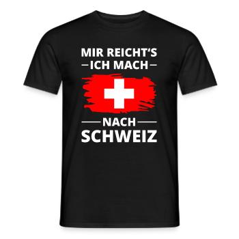 Croix de vacances du drapeau suisse disant "suisse - T-shirt homme - noir - Devant - AI Model Male 178 light (178cm)