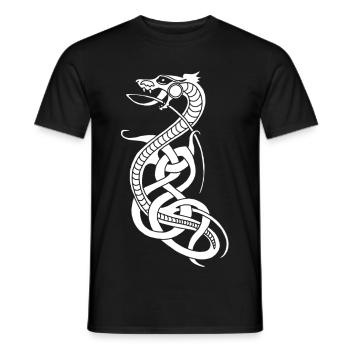 Serpent blanc infini - T-shirt homme - noir - Devant - AI Model Male 178 light (178cm)