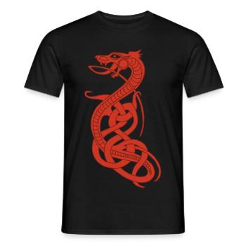 Serpent rouge infini - T-shirt homme - noir - Devant - AI Model Male 178 light (178cm)