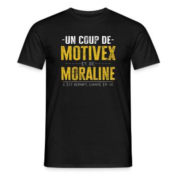 Citation Drôle Militaire Humour Motivex Moraline - T-shirt homme - noir - Devant - AI Model Male 178 light (178cm)