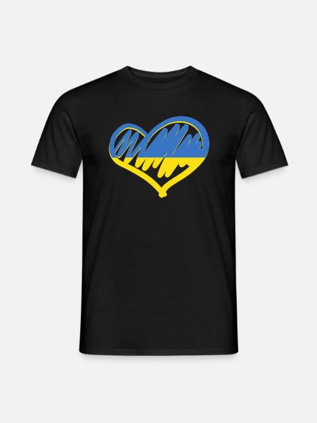 Liebe Ukraine Flagge von ganzem Herzen mit Ukrainern - Männer T-Shirt - Schwarz