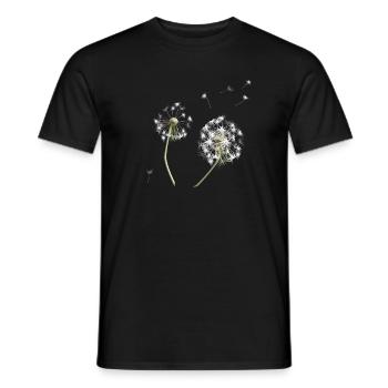 White dandelion silhouette - Men's T-Shirt - black - Front - AI Model Male 178 light (178cm)