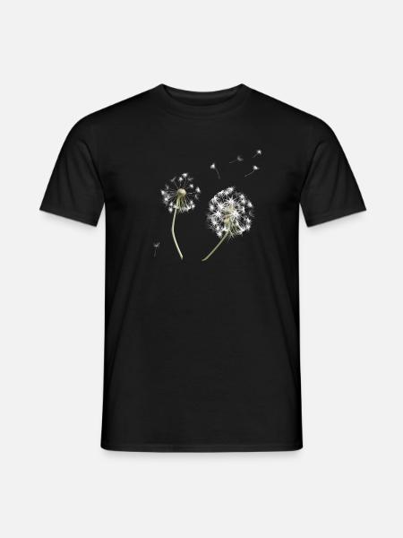 White dandelion silhouette - Men's T-Shirt - black