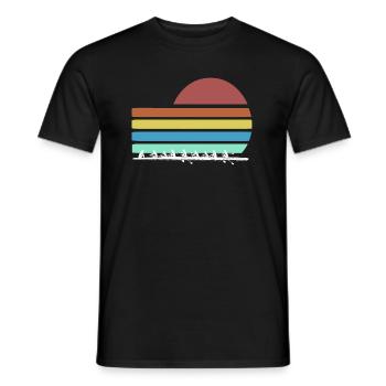 Retro Sunset Team & Crew Rowing T-Shirt Present - Men's T-Shirt - black - Front - AI Model Male 178 light (178cm)
