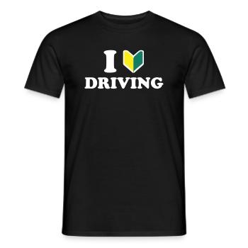 I Wakaba [Heart/Love] Driving - Men's T-Shirt - black - Front - AI Model Male 178 light (178cm)
