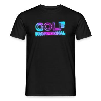 GOLF PROFESSIONNEL PRO NEON RETRO 90s 80s PROETTE MOTIFS - T-shirt homme - noir - Devant - AI Model Male 178 light (178cm)