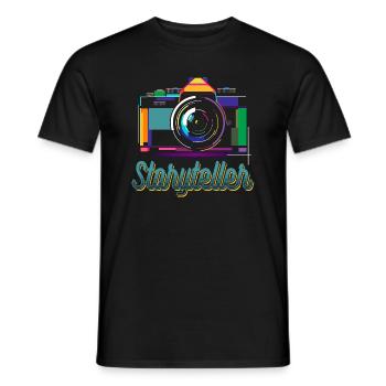 Photographer Storyteller Content Creator - Men's T-Shirt - black - Front - AI Model Male 178 light (178cm)