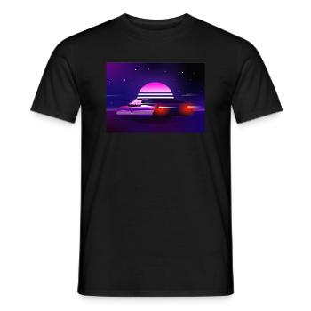 Synthwave Auto Retro Design 80s - Männer T-Shirt - Schwarz - Vorne - AI Model Male 178 light (178cm)