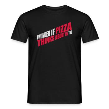 La pizza pense à moi - T-shirt homme - noir - Devant - AI Model Male 178 light (178cm)