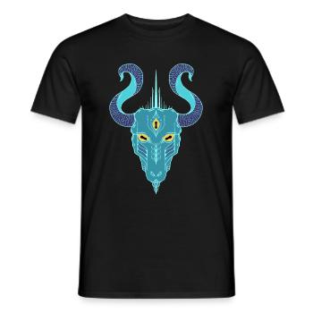 Cybergoat - Turquoise - T-shirt homme - noir - Devant - AI Model Male 178 light (178cm)