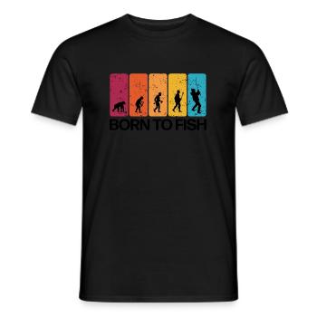 Born to Fish - Angler Evolution - Männer T-Shirt - Schwarz - Vorne - AI Model Male 178 light (178cm)