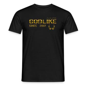 Godlike since 2007 - Männer T-Shirt - Schwarz - Vorne - AI Model Male 178 light (178cm)