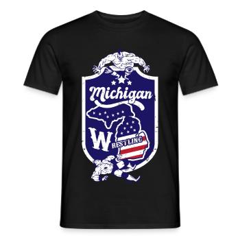 Michigan Wrestling - T-shirt homme - noir - Devant - AI Model Male 178 light (178cm)