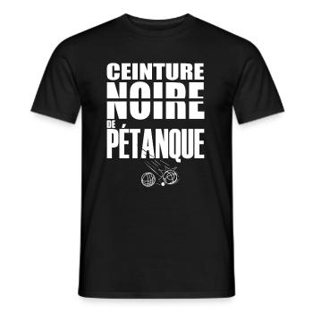 Pétanque ceinture noire Humour petanque - T-shirt homme - noir - Devant - AI Model Male 178 light (178cm)